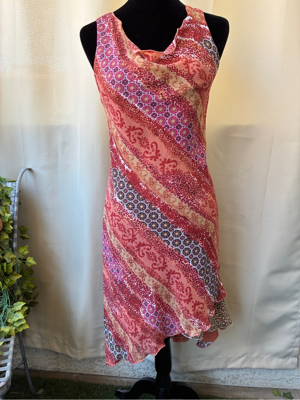 Vintage y2k Chiffon Asymmetrical  Midi Fairy Dress